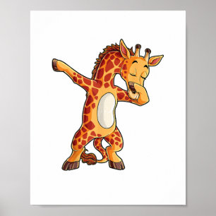Poster T shirt Girafe Dabbing Girardes Drôle Danse T