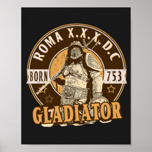 Poster T-shirt gladiateur romain SPQR