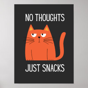 Poster T-shirt graphique Kawaii Cat Snack Mood