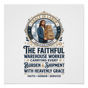 Poster T-Shirt Graphique Logistique Entrepôt Jésus Art Ch