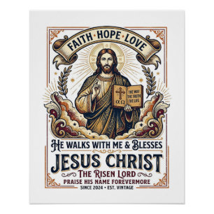 Poster T-Shirt Jésus Surfant Foi Inspirante