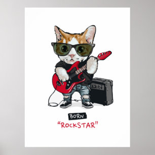 Poster T-shirt Kitty Rockstar