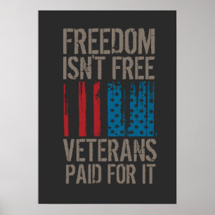 Poster T-shirt Liberté n'est pas gratuite, les vétérans l