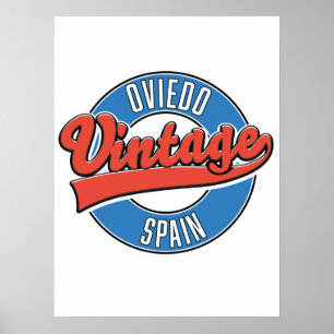 Poster T-Shirt logo style vintage Oviedo espagne