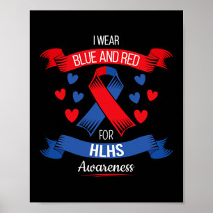 Poster T Shirt Maladie Cardiaque Avec Ruban Bleu Rouge Po