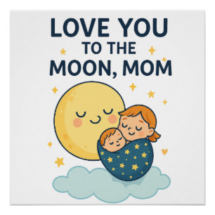 Poster T-shirt maman de la Lune