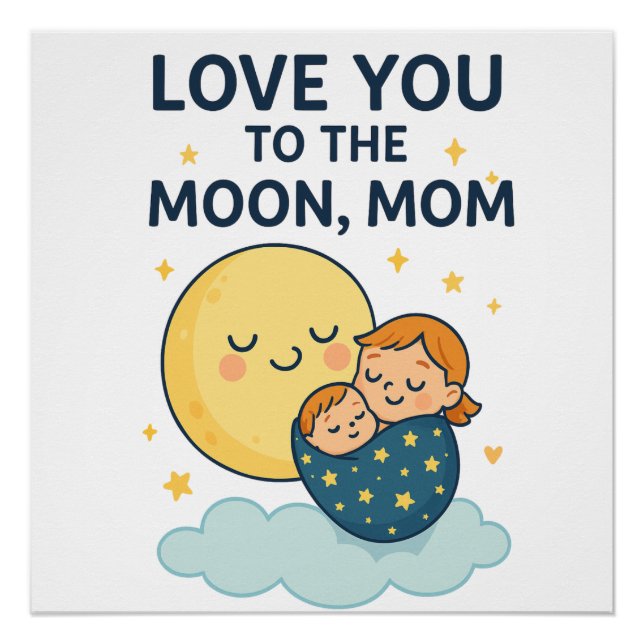 Poster T-shirt maman de la Lune (Devant)