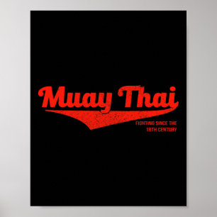 Poster T-shirt Muay Thai Kickboxing en détresse, Mma Bjj,