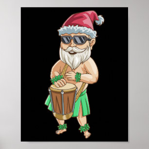 Poster T Shirt Noël En Juillet Santa Fun Américain Cadeau