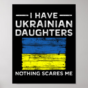 Poster T-shirt père fille Rien ne me fait peur Maman ukra