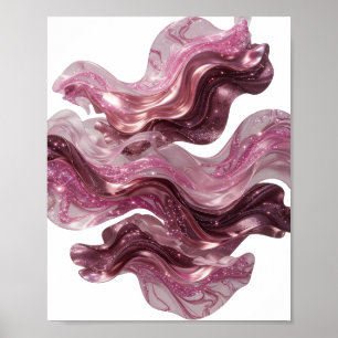 Poster T-shirt personnalisé avec ART ABSTRAIT Argent Ludi