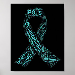 Poster T-shirt Sensibilisation Dysautonomia - Ruban Turqu