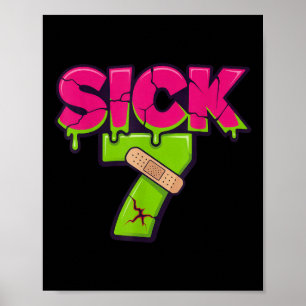 Poster T-shirt Sick Seven Meme Six Seven Drôle de jeu de