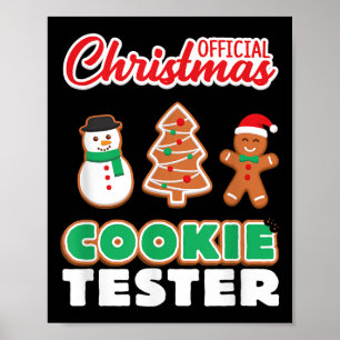 Poster T Shirt Testeur de Biscuits de Noël Officiel Xmas