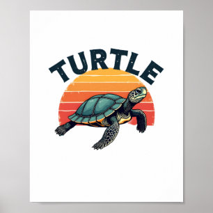 Poster T-Shirt Tortue Rétro