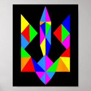 Poster T Shirt Ukrainien Américain Soutien Ukraine Triden