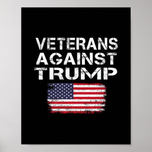 Poster T-shirt vétérans contre Trump Vétérans militaires
