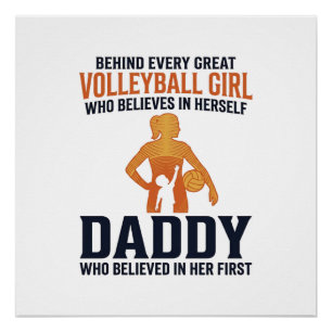Poster T-shirt vintage avec gravure Papa Fille de Volleyb