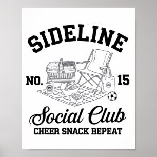 Poster T-shirt Women Sideline Social Club Soccer Mom Game
