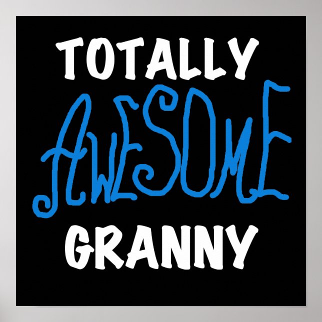 Poster T-shirts bleu et cadeaux de mamie totalement (Devant)