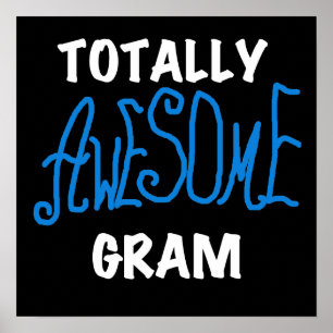Poster T-shirts bleus et cadeaux de gramme totalement imp