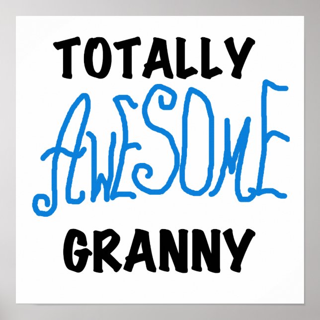 Poster T-shirts bleus et cadeaux de mamie totalement impr (Devant)