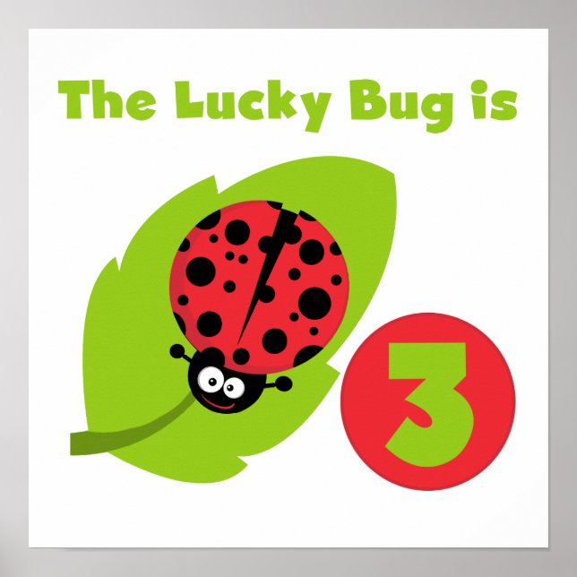 Poster T-shirts et cadeaux 3e anniversaire Lucky Bug (Devant)