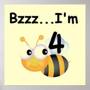 Poster T-shirts et cadeaux Buzz Bumblebee 4e anniversaire