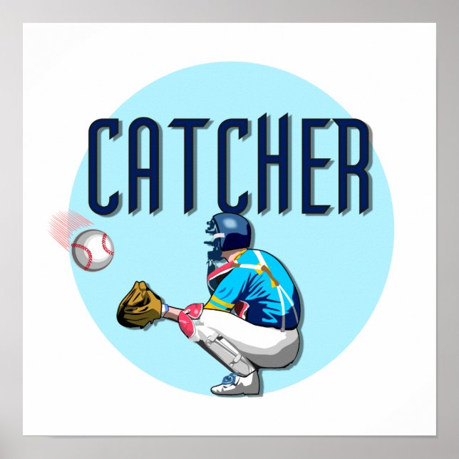 Poster T-shirts et cadeaux de base-ball Catcher (Devant)