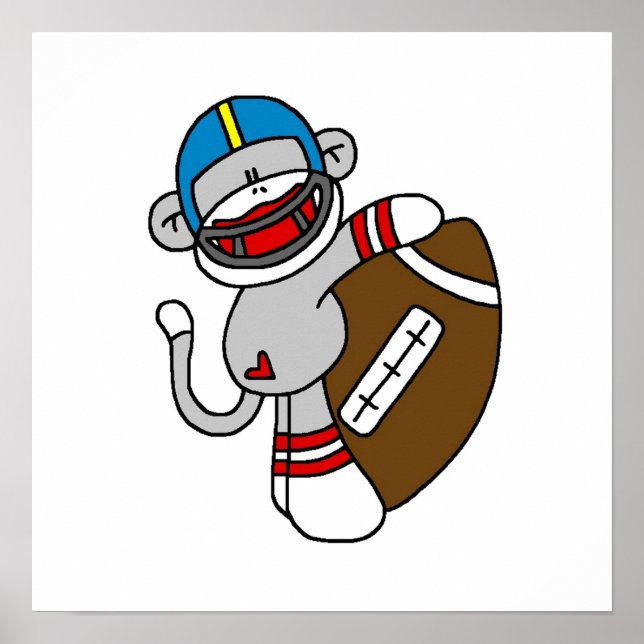 Poster T-shirts et cadeaux de football de singe de choq (Devant)