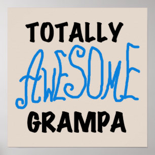 Poster T-shirts et cadeaux de Grampa bleu absolument géni
