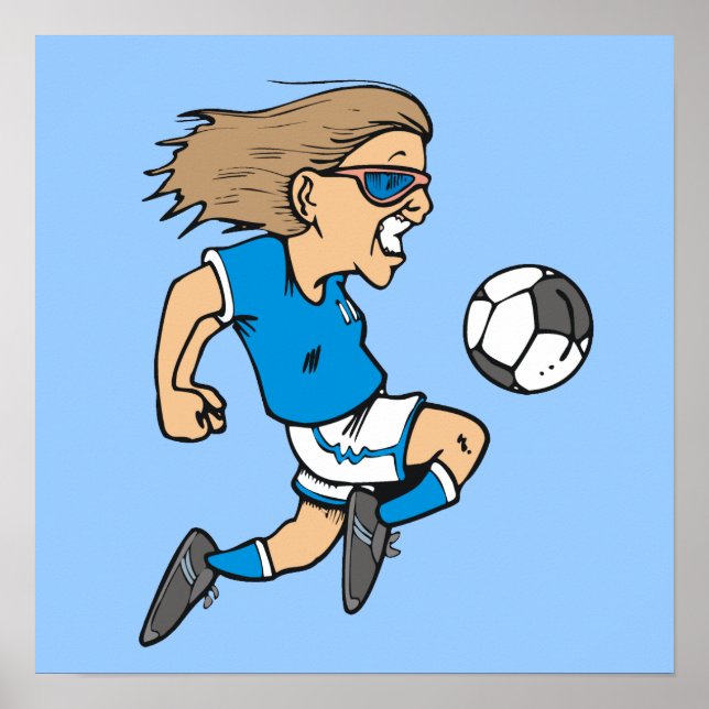 Poster T-shirts et cadeaux des étoiles de football fémini (Devant)