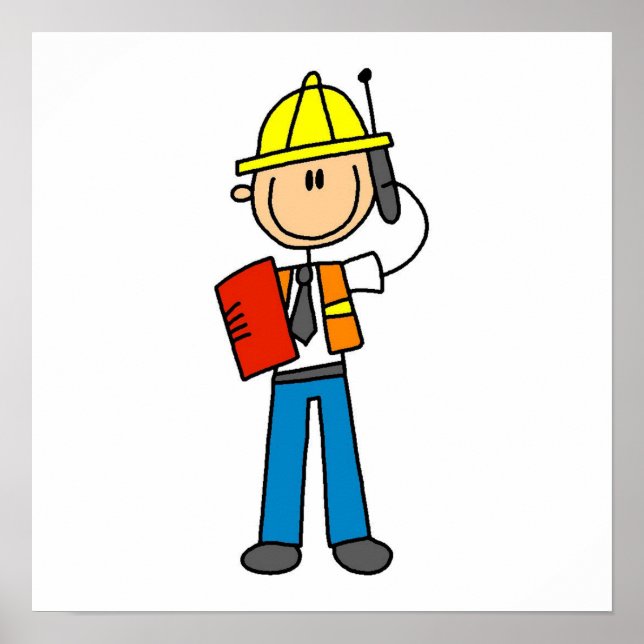 Poster T-shirts et cadeaux du chef de la construction (Devant)