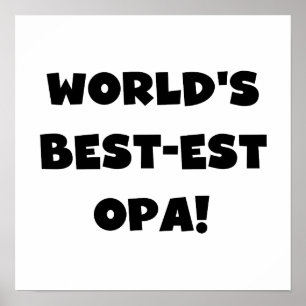 Poster T-shirts et cadeaux du meilleur opa Black Text au 