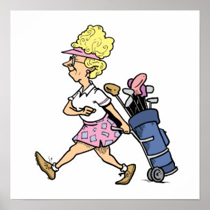 Poster T-shirts et cadeaux Lady Golfer