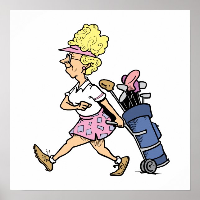 Poster T-shirts et cadeaux Lady Golfer (Devant)