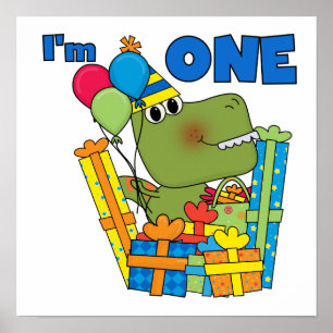 Poster T-shirts et cadeaux Little Dino 1er anniversaire