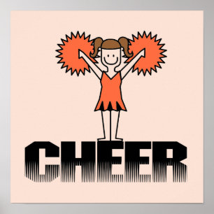Poster T-shirts et cadeaux Orange Cheerleader
