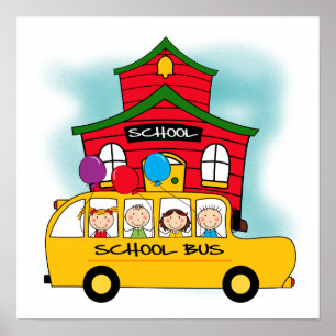 Poster T-shirts et cadeaux pour autobus scolaire et scola