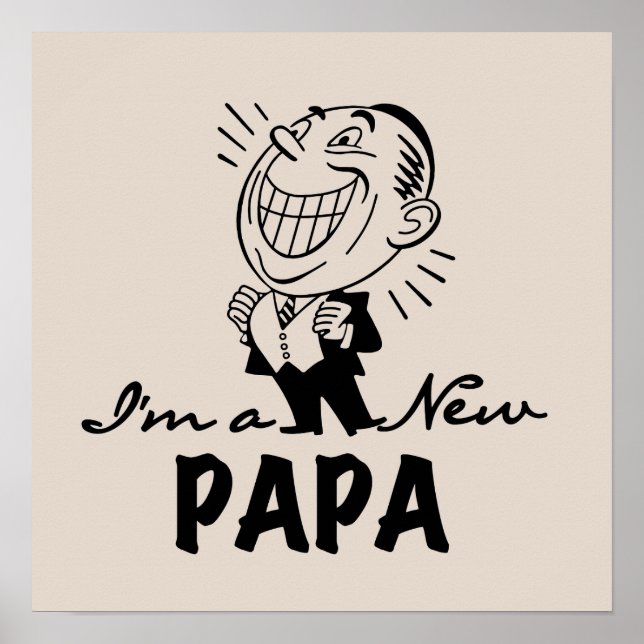 Poster T-shirts et cadeaux pour papa nouveau souriant (Devant)
