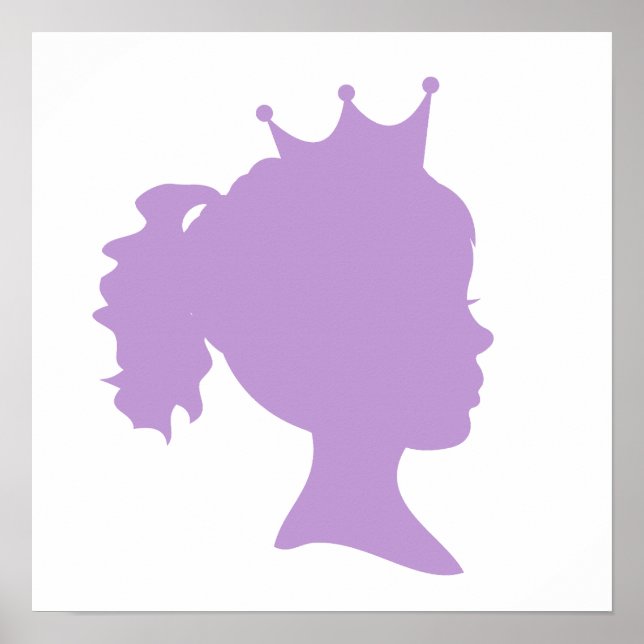 Poster T-shirts et cadeaux Purple Silhouette Princess (Devant)