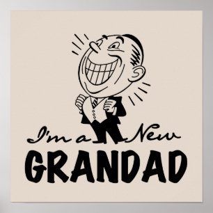 Poster T-shirts et cadeaux Smiling New Grand-père