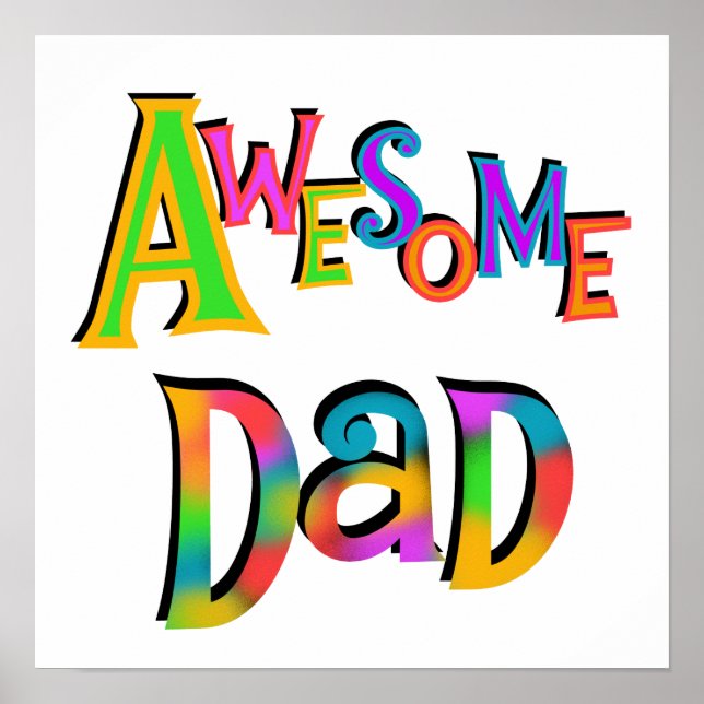 Poster T-shirts et cadeaux superbes papa (Devant)