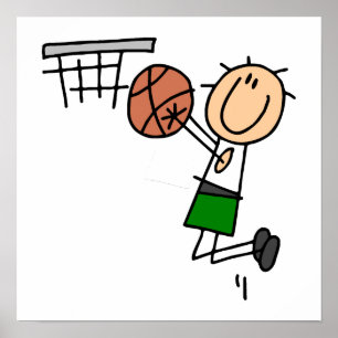 Poster T-shirts et cadeaux verts de balle de basket-ball