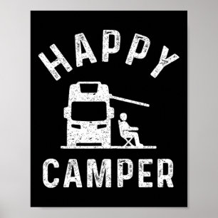 Poster T-shirts pour camping-car Happy Camper 