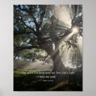 Poster Ta Parole est une lampe — Psaume 119:105 Art