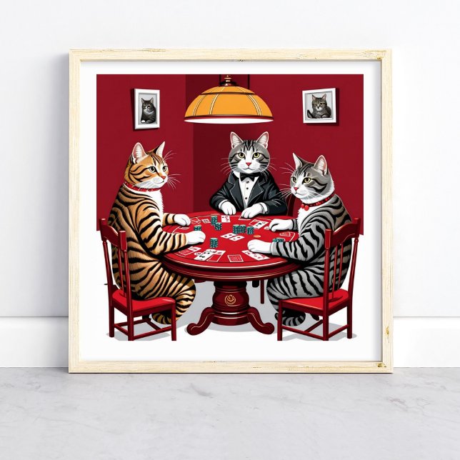 Poster Tabby Cats Jouer Au Poker (Créateur téléchargé)