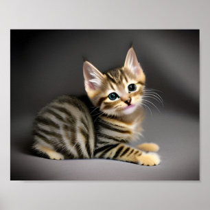 Poster Tabby chatte moelleux chatte bébé