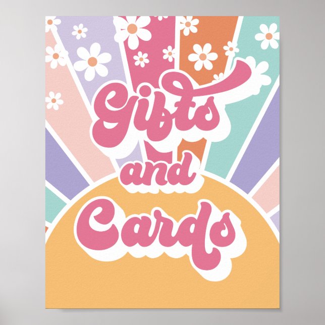 Poster Table cadeau d'anniversaire Retro Sunshine (Devant)