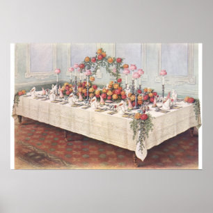 Poster Table de banquet de mariage vintage